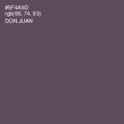 #5F4A5D - Don Juan Color Image